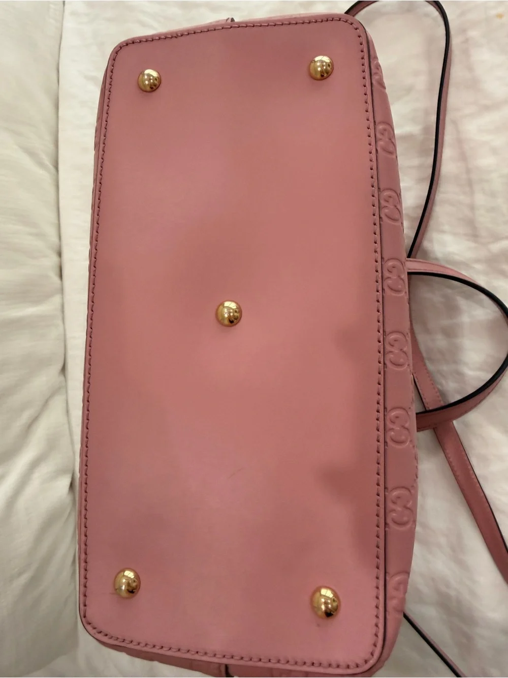 Gucci Rose Pink Embossed GG Leather Tote - Picture 7 of 12
